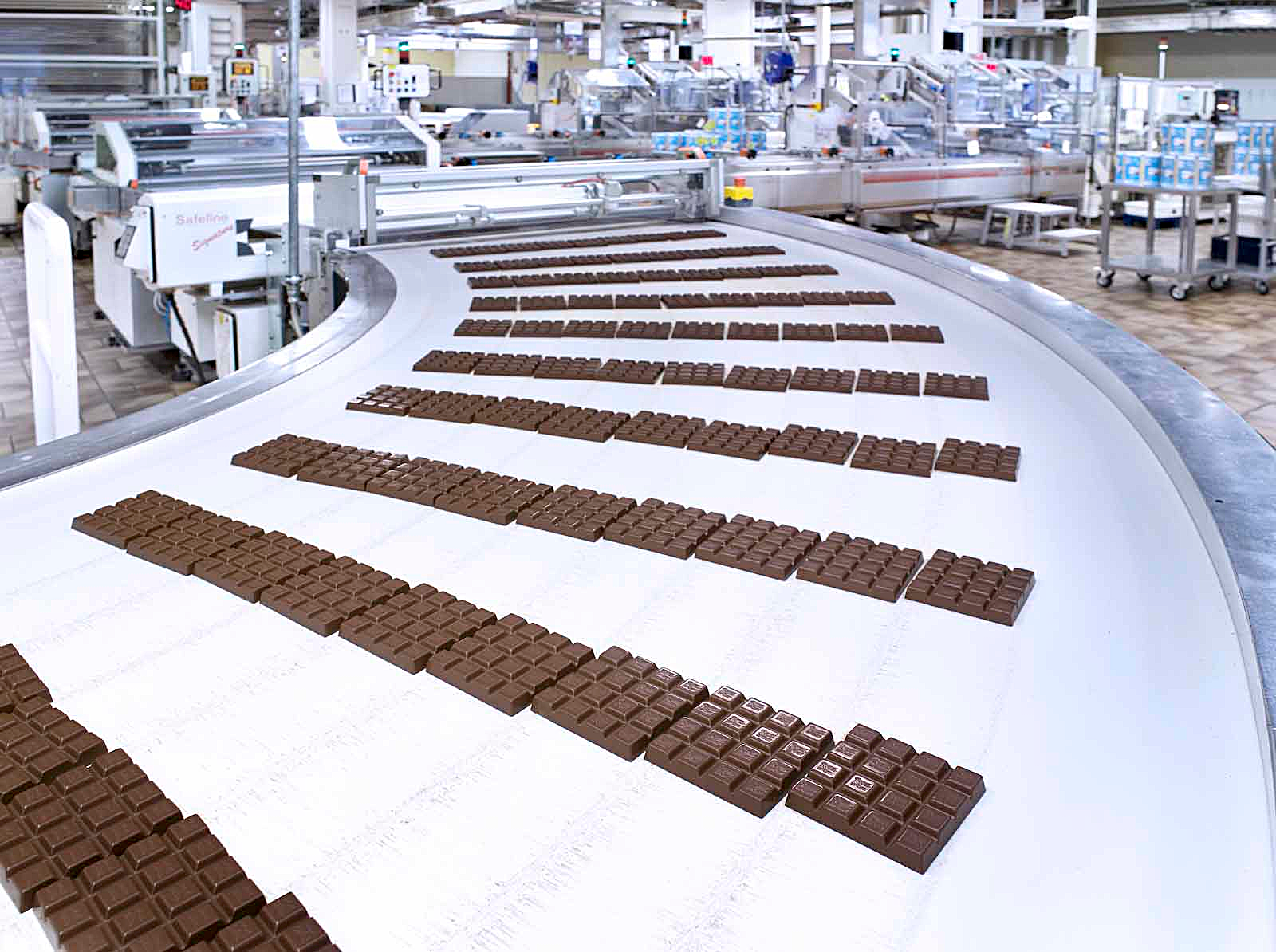 Förderband in der Produktion – Ritter Sport